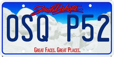 SD license plate 0SQP52