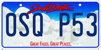 SD license plate 0SQP53