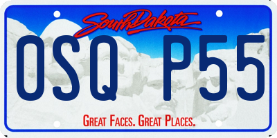 SD license plate 0SQP55