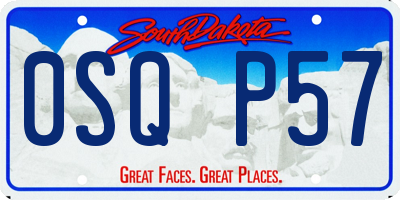 SD license plate 0SQP57