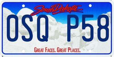 SD license plate 0SQP58