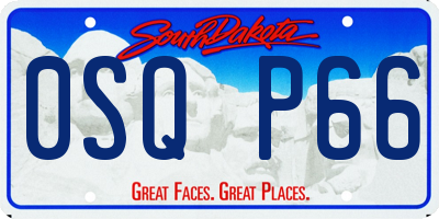 SD license plate 0SQP66