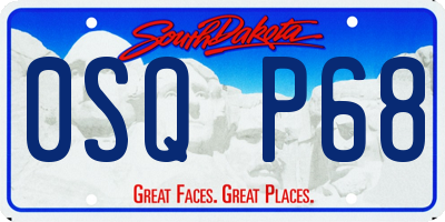 SD license plate 0SQP68
