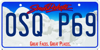 SD license plate 0SQP69