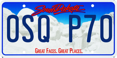 SD license plate 0SQP70