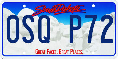 SD license plate 0SQP72