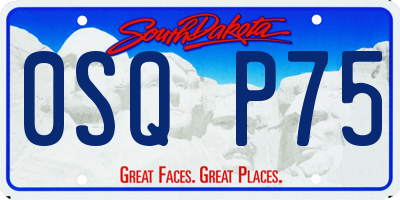 SD license plate 0SQP75