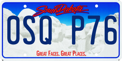 SD license plate 0SQP76