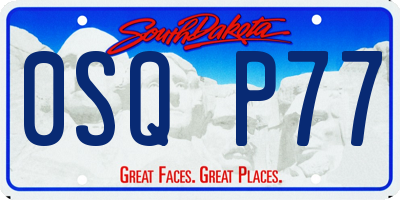 SD license plate 0SQP77