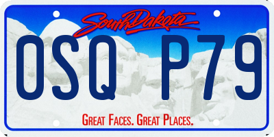 SD license plate 0SQP79