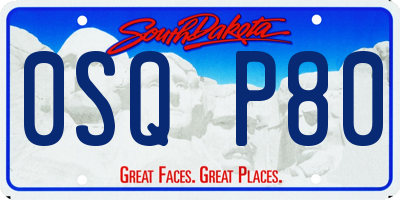 SD license plate 0SQP80