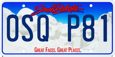 SD license plate 0SQP81