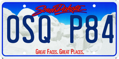SD license plate 0SQP84
