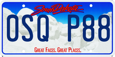SD license plate 0SQP88