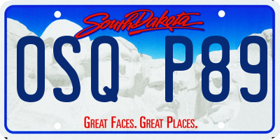 SD license plate 0SQP89