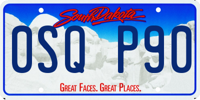 SD license plate 0SQP90