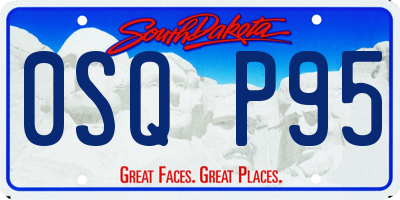 SD license plate 0SQP95
