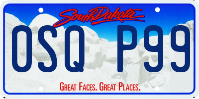 SD license plate 0SQP99