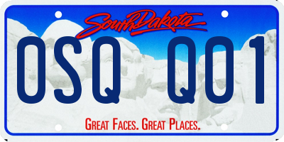 SD license plate 0SQQ01