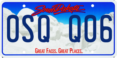 SD license plate 0SQQ06