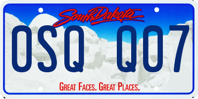 SD license plate 0SQQ07