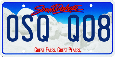 SD license plate 0SQQ08