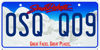SD license plate 0SQQ09