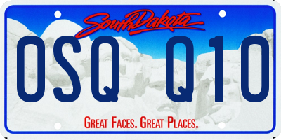 SD license plate 0SQQ10