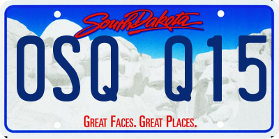 SD license plate 0SQQ15