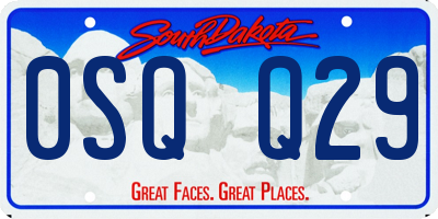 SD license plate 0SQQ29