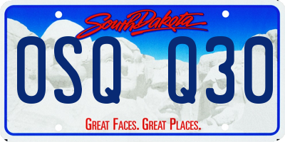 SD license plate 0SQQ30