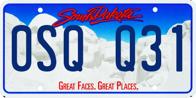 SD license plate 0SQQ31
