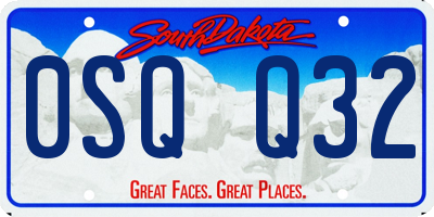 SD license plate 0SQQ32
