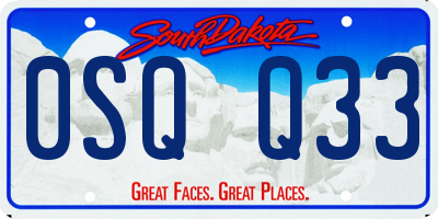 SD license plate 0SQQ33