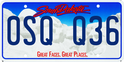 SD license plate 0SQQ36