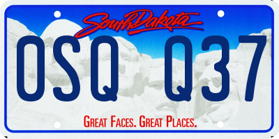 SD license plate 0SQQ37