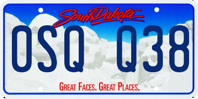 SD license plate 0SQQ38