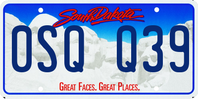 SD license plate 0SQQ39