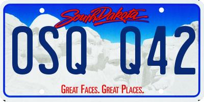 SD license plate 0SQQ42