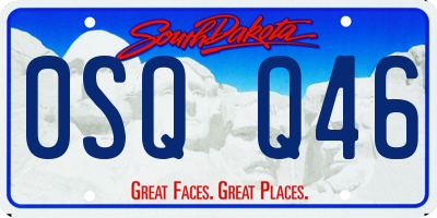SD license plate 0SQQ46