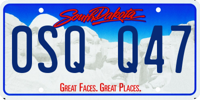 SD license plate 0SQQ47