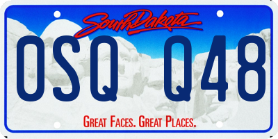 SD license plate 0SQQ48
