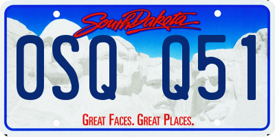 SD license plate 0SQQ51