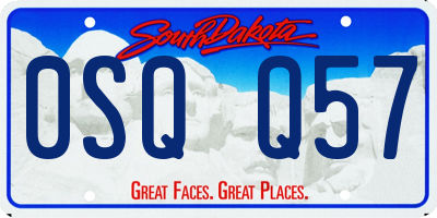 SD license plate 0SQQ57