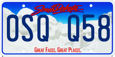 SD license plate 0SQQ58