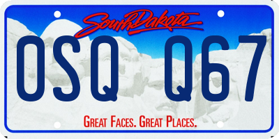 SD license plate 0SQQ67