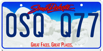 SD license plate 0SQQ77