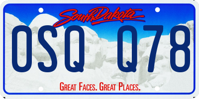SD license plate 0SQQ78