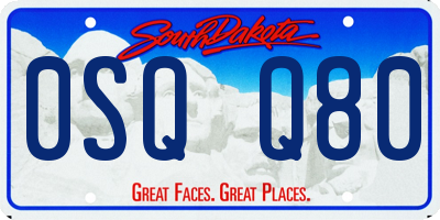 SD license plate 0SQQ80