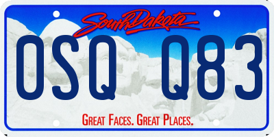 SD license plate 0SQQ83